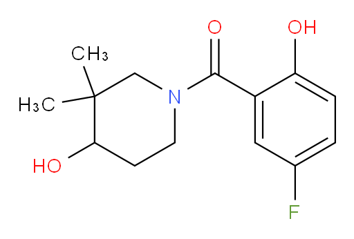 (5-fluoro-2-hydroxyphenyl)(4-hydroxy-3,3-dimethylpiperidin-1-yl)methanone