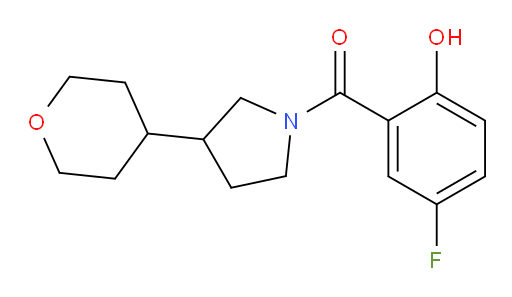 (5-fluoro-2-hydroxyphenyl)(3-(tetrahydro-2H-pyran-4-yl)pyrrolidin-1-yl)methanone