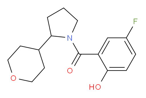 (5-fluoro-2-hydroxyphenyl)(2-(tetrahydro-2H-pyran-4-yl)pyrrolidin-1-yl)methanone
