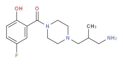 (4-(3-amino-2-methylpropyl)piperazin-1-yl)(5-fluoro-2-hydroxyphenyl)methanone
