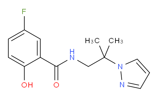 5-fluoro-2-hydroxy-N-(2-methyl-2-(1H-pyrazol-1-yl)propyl)benzamide