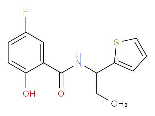 5-fluoro-2-hydroxy-N-(1-(thiophen-2-yl)propyl)benzamide