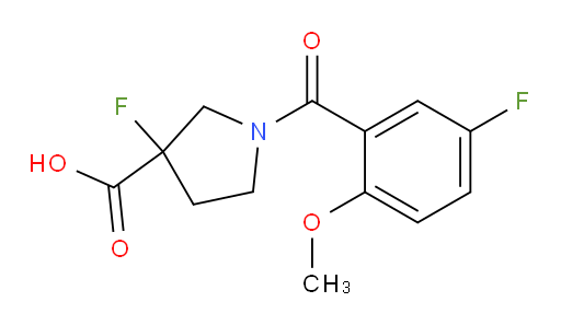 3-fluoro-1-(5-fluoro-2-methoxybenzoyl)pyrrolidine-3-carboxylic acid