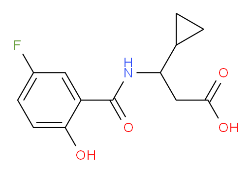 3-cyclopropyl-3-(5-fluoro-2-hydroxybenzamido)propanoic acid