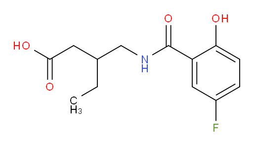 3-((5-fluoro-2-hydroxybenzamido)methyl)pentanoic acid