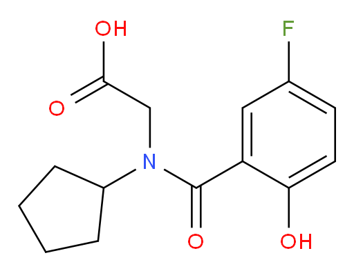 2-(N-cyclopentyl-5-fluoro-2-hydroxybenzamido)acetic acid