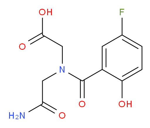 2-(N-(2-amino-2-oxoethyl)-5-fluoro-2-hydroxybenzamido)acetic acid