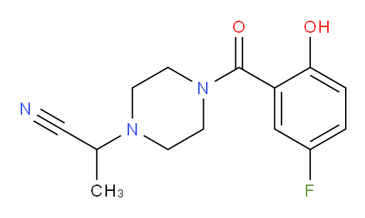 2-(4-(5-fluoro-2-hydroxybenzoyl)piperazin-1-yl)propanenitrile