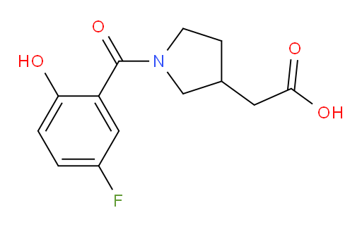 2-(1-(5-fluoro-2-hydroxybenzoyl)pyrrolidin-3-yl)acetic acid