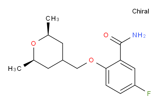 2-(((2R,6S)-2,6-dimethyltetrahydro-2H-pyran-4-yl)methoxy)-5-fluorobenzamide