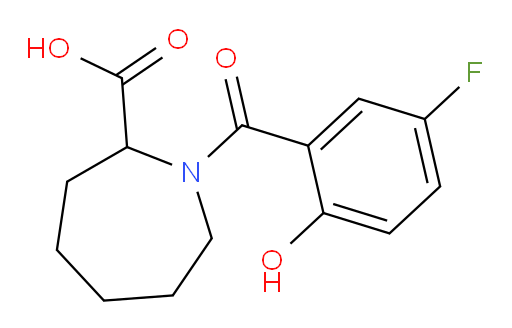 1-(5-fluoro-2-hydroxybenzoyl)azepane-2-carboxylic acid