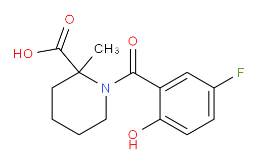 1-(5-fluoro-2-hydroxybenzoyl)-2-methylpiperidine-2-carboxylic acid