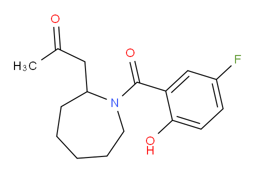 1-(1-(5-fluoro-2-hydroxybenzoyl)azepan-2-yl)propan-2-one