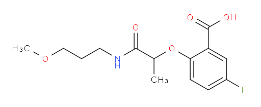 5-fluoro-2-((1-((3-methoxypropyl)amino)-1-oxopropan-2-yl)oxy)benzoic acid