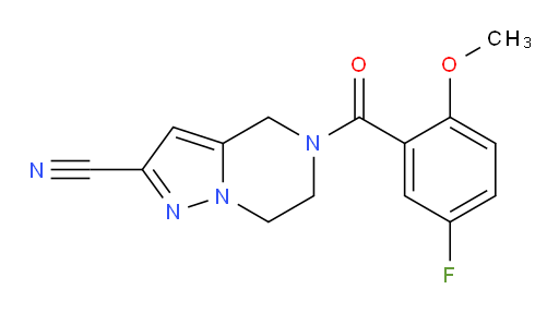 5-(5-fluoro-2-methoxybenzoyl)-4,5,6,7-tetrahydropyrazolo[1,5-a]pyrazine-2-carbonitrile