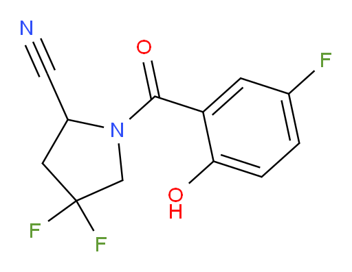 4,4-difluoro-1-(5-fluoro-2-hydroxybenzoyl)pyrrolidine-2-carbonitrile