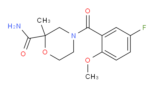4-(5-fluoro-2-methoxybenzoyl)-2-methylmorpholine-2-carboxamide