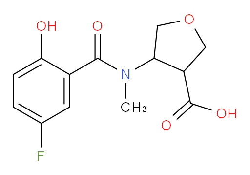 4-(5-fluoro-2-hydroxy-N-methylbenzamido)tetrahydrofuran-3-carboxylic acid
