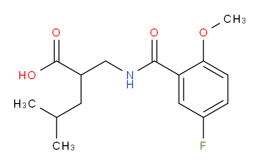 2-((5-fluoro-2-methoxybenzamido)methyl)-4-methylpentanoic acid