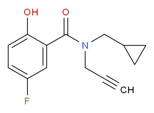 N-(cyclopropylmethyl)-5-fluoro-2-hydroxy-N-(prop-2-yn-1-yl)benzamide