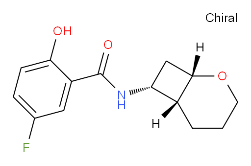 N-((1S,6R,7R)-2-oxabicyclo[4.2.0]octan-7-yl)-5-fluoro-2-hydroxybenzamide