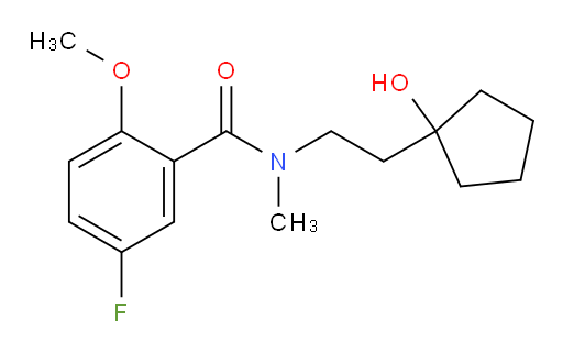 5-fluoro-N-(2-(1-hydroxycyclopentyl)ethyl)-2-methoxy-N-methylbenzamide