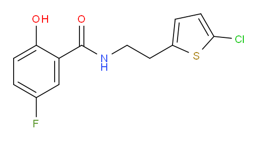 N-(2-(5-chlorothiophen-2-yl)ethyl)-5-fluoro-2-hydroxybenzamide