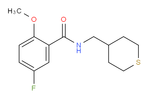 5-fluoro-2-methoxy-N-((tetrahydro-2H-thiopyran-4-yl)methyl)benzamide