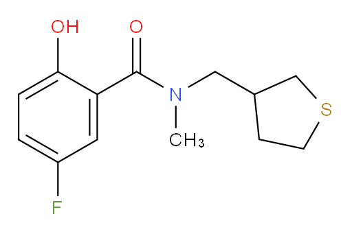 5-fluoro-2-hydroxy-N-methyl-N-((tetrahydrothiophen-3-yl)methyl)benzamide