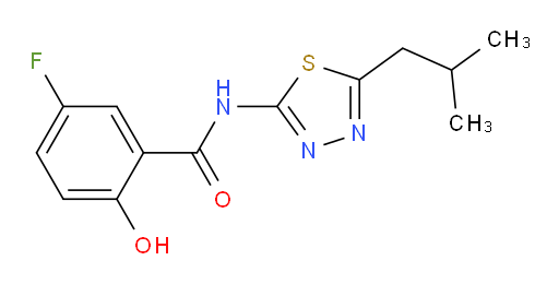 5-fluoro-2-hydroxy-N-(5-isobutyl-1,3,4-thiadiazol-2-yl)benzamide