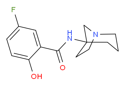 N-(1-azabicyclo[3.2.1]octan-5-yl)-5-fluoro-2-hydroxybenzamide