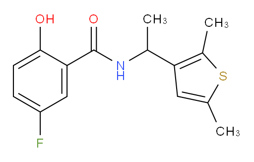 N-(1-(2,5-dimethylthiophen-3-yl)ethyl)-5-fluoro-2-hydroxybenzamide