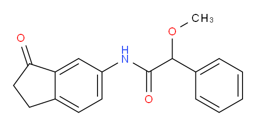 2-methoxy-N-(3-oxo-2,3-dihydro-1H-inden-5-yl)-2-phenylacetamide