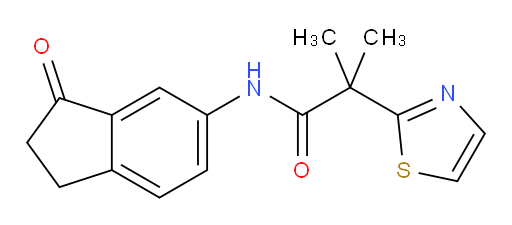 2-methyl-N-(3-oxo-2,3-dihydro-1H-inden-5-yl)-2-(thiazol-2-yl)propanamide