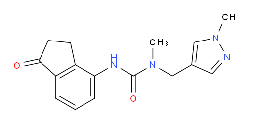 1-methyl-1-((1-methyl-1H-pyrazol-4-yl)methyl)-3-(1-oxo-2,3-dihydro-1H-inden-4-yl)urea