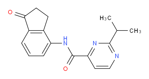 2-isopropyl-N-(1-oxo-2,3-dihydro-1H-inden-4-yl)pyrimidine-4-carboxamide