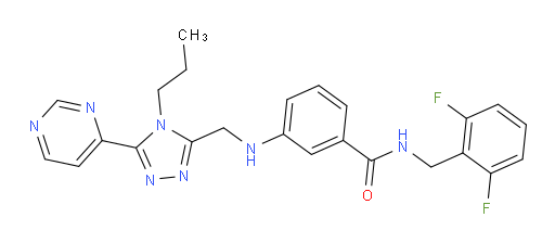 N-(2,6-difluorobenzyl)-3-(((4-propyl-5-(pyrimidin-4-yl)-4H-1,2,4-triazol-3-yl)methyl)amino)benzamide