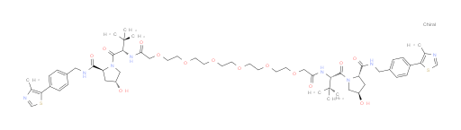 N1,N20-bis((S)-1-((2S,4R)-4-hydroxy-2-((4-(4-methylthiazol-5-yl)benzyl)carbamoyl)pyrrolidin-1-yl)-3,3-dimethyl-1-oxobutan-2-yl)-3,6,9,12,15,18-hexaoxaicosane-1,20-diamide