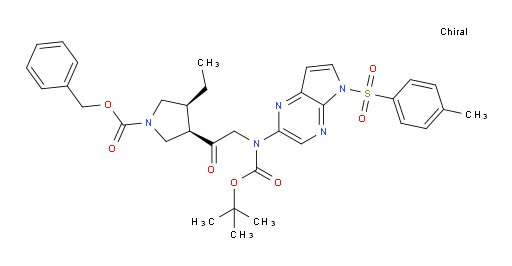 (3R,4S)-benzyl 3-(2-((tertbutoxycarbonyl)5-tosyl-5H-pyrrolo[2,3-b]pyrazin-2-yl)amino) acetyl)-4-ethylpyrrolidine-1-carboxylate