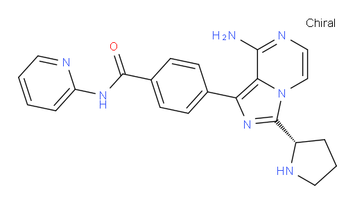 4-[8-Amino-3-(2S)-2-pyrrolidinylimidazo[1,5-a]pyrazin-1-yl]-N-2-pyridinylbenzamide