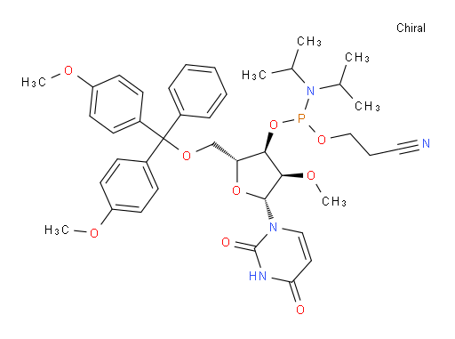 Uridine, 5′-O-[bis(4-methoxyphenyl)phenylmethyl]-2′-O-methyl-, 3′-[2-cyanoethyl N,N-bis(1-methylethyl)phosphoramidite]