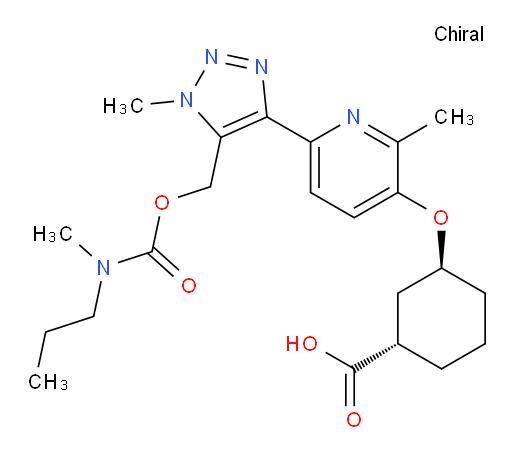 Cyclohexanecarboxylic acid, 3-[[2-methyl-6-[1-methyl-5-[[[(methylpropylamino)carbonyl]oxy]methyl]-1H-1,2,3-triazol-4-yl]-3-pyridinyl]oxy]-, (1S,3S)-