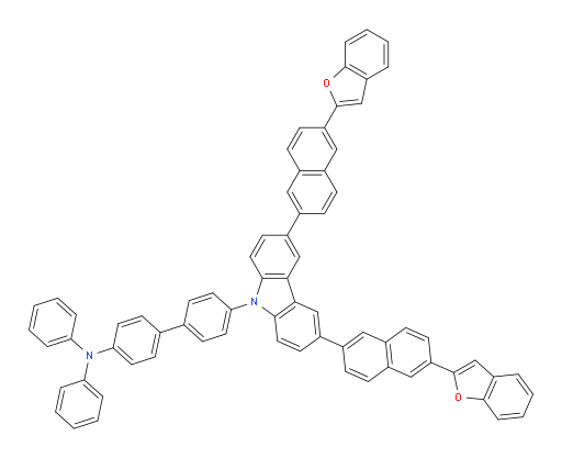 4'-(3,6-bis(6-(benzofuran-2-yl)naphthalen-2-yl)-9H-carbazol-9-yl)-N,N-diphenyl-[1,1'-biphenyl]-4-amine