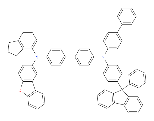 N4-([1,1'-biphenyl]-4-yl)-N4'-(dibenzo[b,d]furan-2-yl)-N4'-(2,3-dihydro-1H-inden-4-yl)-N4-(4-(9-phenyl-9H-fluoren-9-yl)phenyl)-[1,1'-biphenyl]-4,4'-diamine