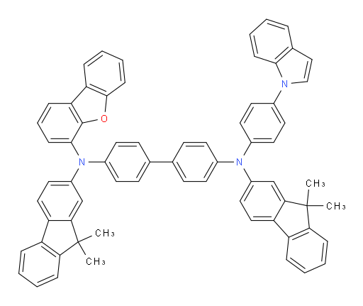 N4-(4-(1H-indol-1-yl)phenyl)-N4'-(dibenzo[b,d]furan-4-yl)-N4,N4'-bis(9,9-dimethyl-9H-fluoren-2-yl)-[1,1'-biphenyl]-4,4'-diamine