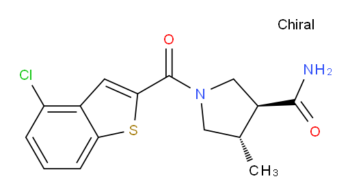 (3S,4S)-1-(4-chlorobenzo[b]thiophene-2-carbonyl)-4-methylpyrrolidine-3-carboxamide
