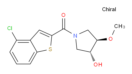 (4-chlorobenzo[b]thiophen-2-yl)((3R,4R)-3-hydroxy-4-methoxypyrrolidin-1-yl)methanone