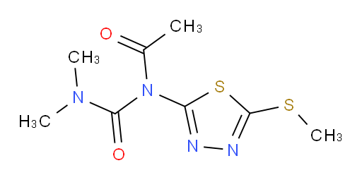 N-(dimethylcarbamoyl)-N-(5-(methylthio)-1,3,4-thiadiazol-2-yl)acetamide