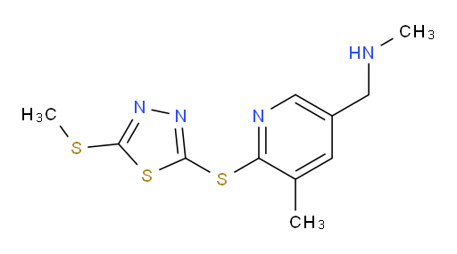 N-methyl-1-(5-methyl-6-((5-(methylthio)-1,3,4-thiadiazol-2-yl)thio)pyridin-3-yl)methanamine