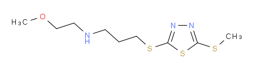 N-(2-methoxyethyl)-3-((5-(methylthio)-1,3,4-thiadiazol-2-yl)thio)propan-1-amine